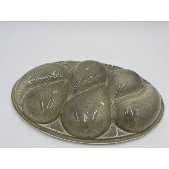 Red Wing USA 80S Vintage Green Relish Tray Oval Serving Dish Ceramic Mid-Century - Picture 2 of 7